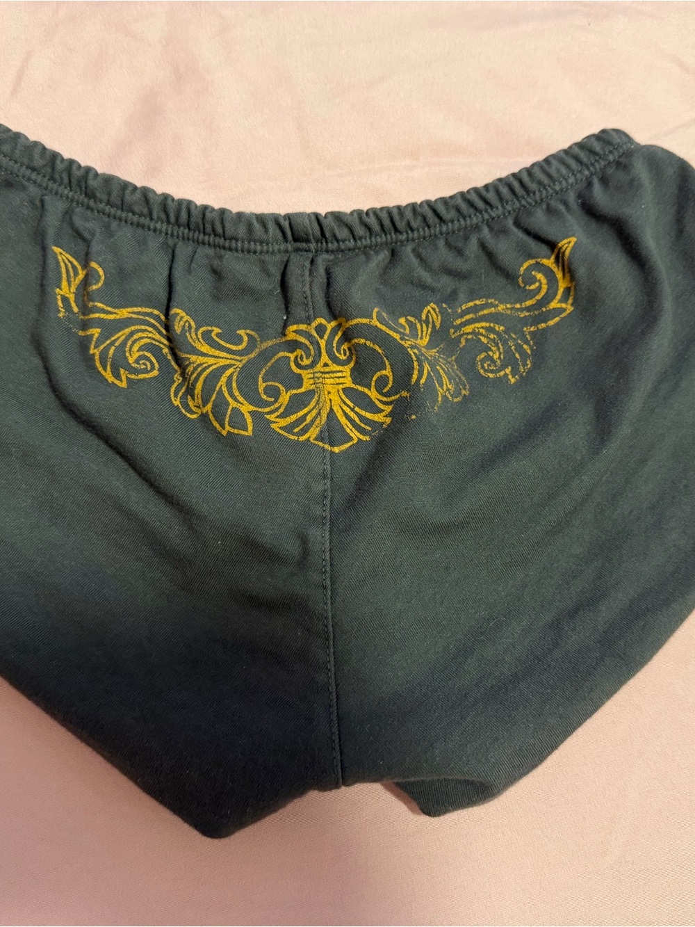 Revice Denim Women’s Gray Micro Shorts with Orange Floral Embroidery-XS